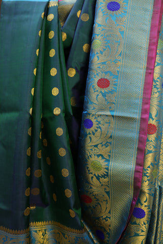 Green Gadwal Silk Saree - SRGGSS231