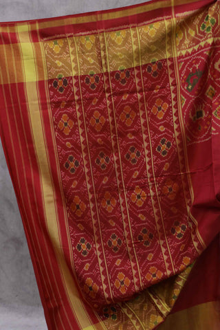 Red Rajkot Patola Silk Saree-SRRRPSS38EX