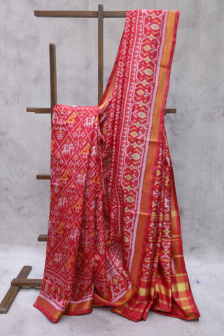 Red Rajkot Patola Silk Saree-SRRRPSS47EX