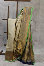 Cream Gadwal Silk Saree - SRCGSS294