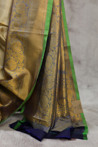 Cream Gadwal Silk Saree - SRCGSS294