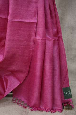 Pink Tussar Silk Saree - SRPSTSS1014