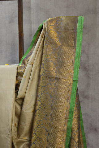 Cream Gadwal Silk Saree - SRCGSS294