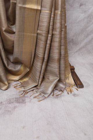 Lavender Grey Tussar Silk Saree-SRLGTSS563