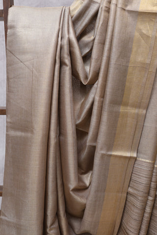 Lavender Grey Tussar Silk Saree-SRLGTSS563