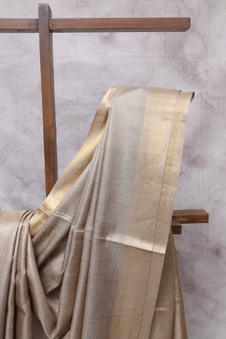 Lavender Grey Tussar Silk Saree-SRLGTSS563