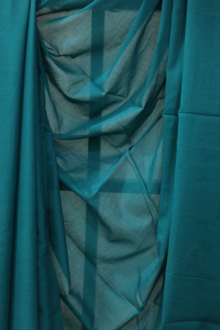 Teal Green Mulmul Cotton Saree-SRTGMCS117