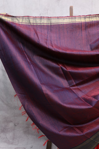 Red Raw Silk Saree - SRRRSS411EX