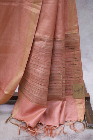 Pink Tussar Silk Saree - SRPTSS667 (RD63)