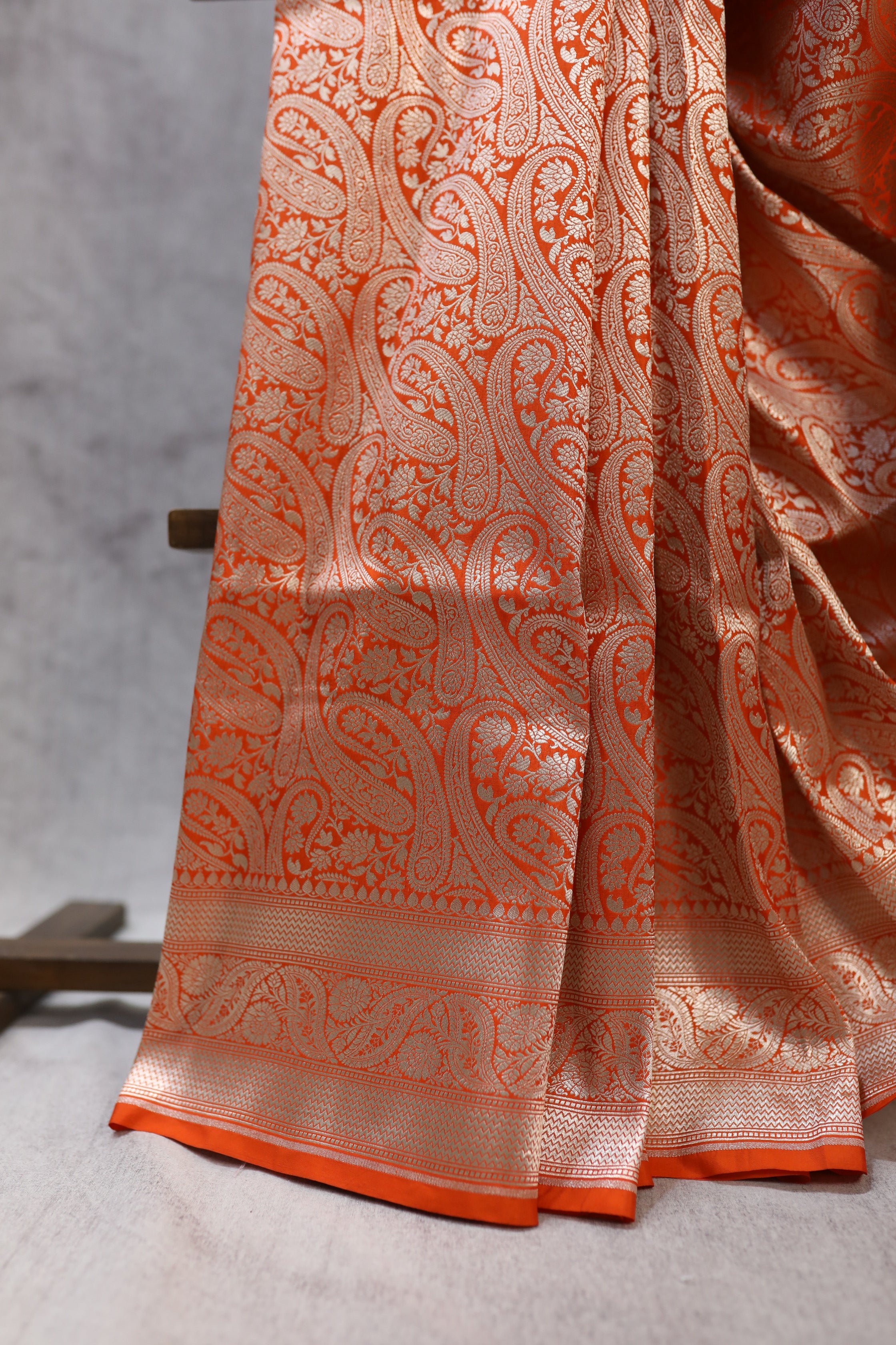 Orange  Katan Banarasi Silk Saree - SROKBSS431