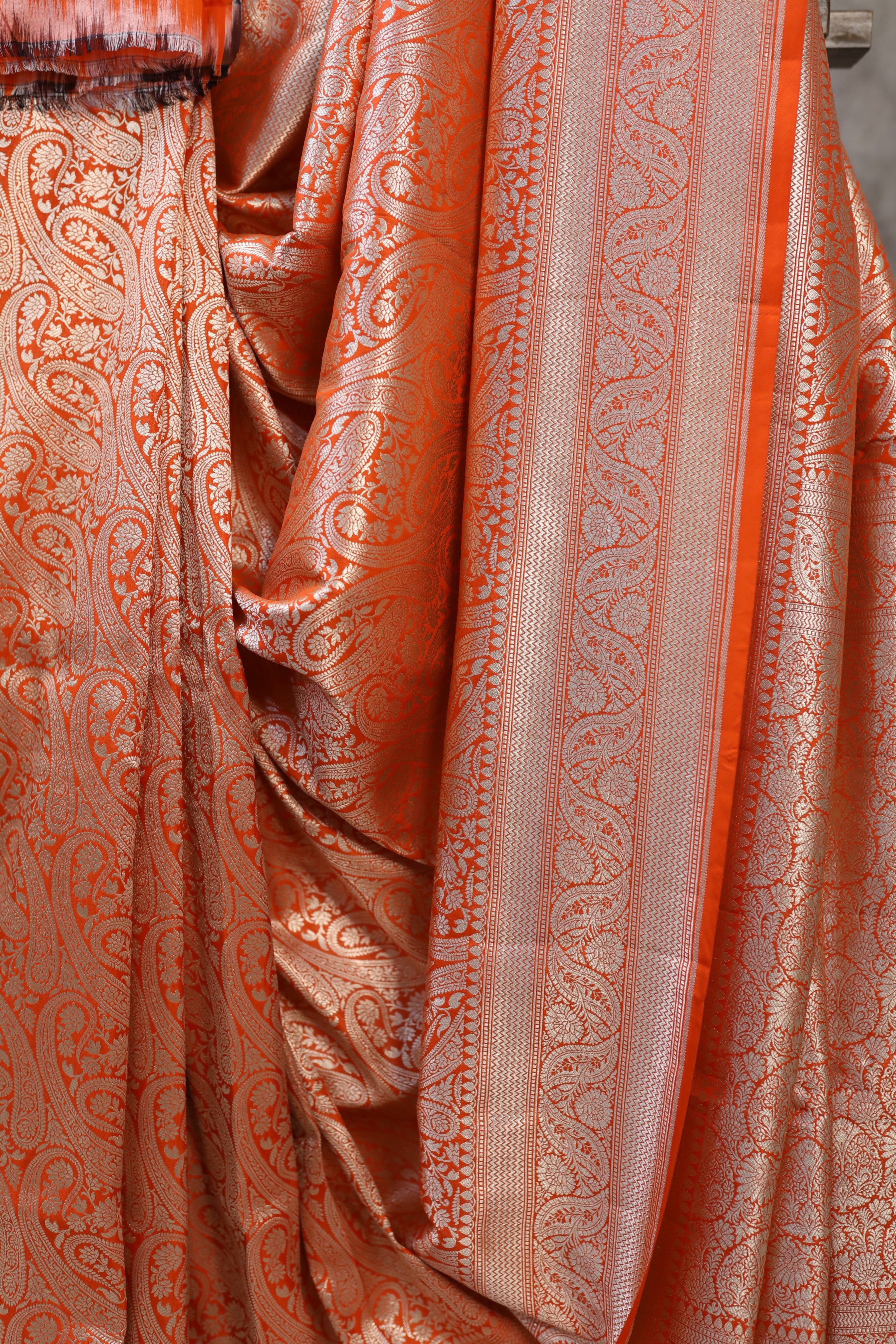 Orange  Katan Banarasi Silk Saree - SROKBSS431