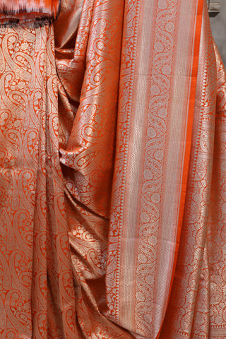 Orange  Katan Banarasi Silk Saree-SROKBSS431