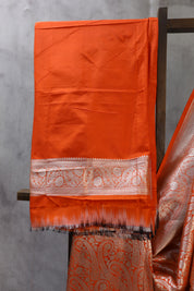 Orange  Katan Banarasi Silk Saree - SROKBSS431