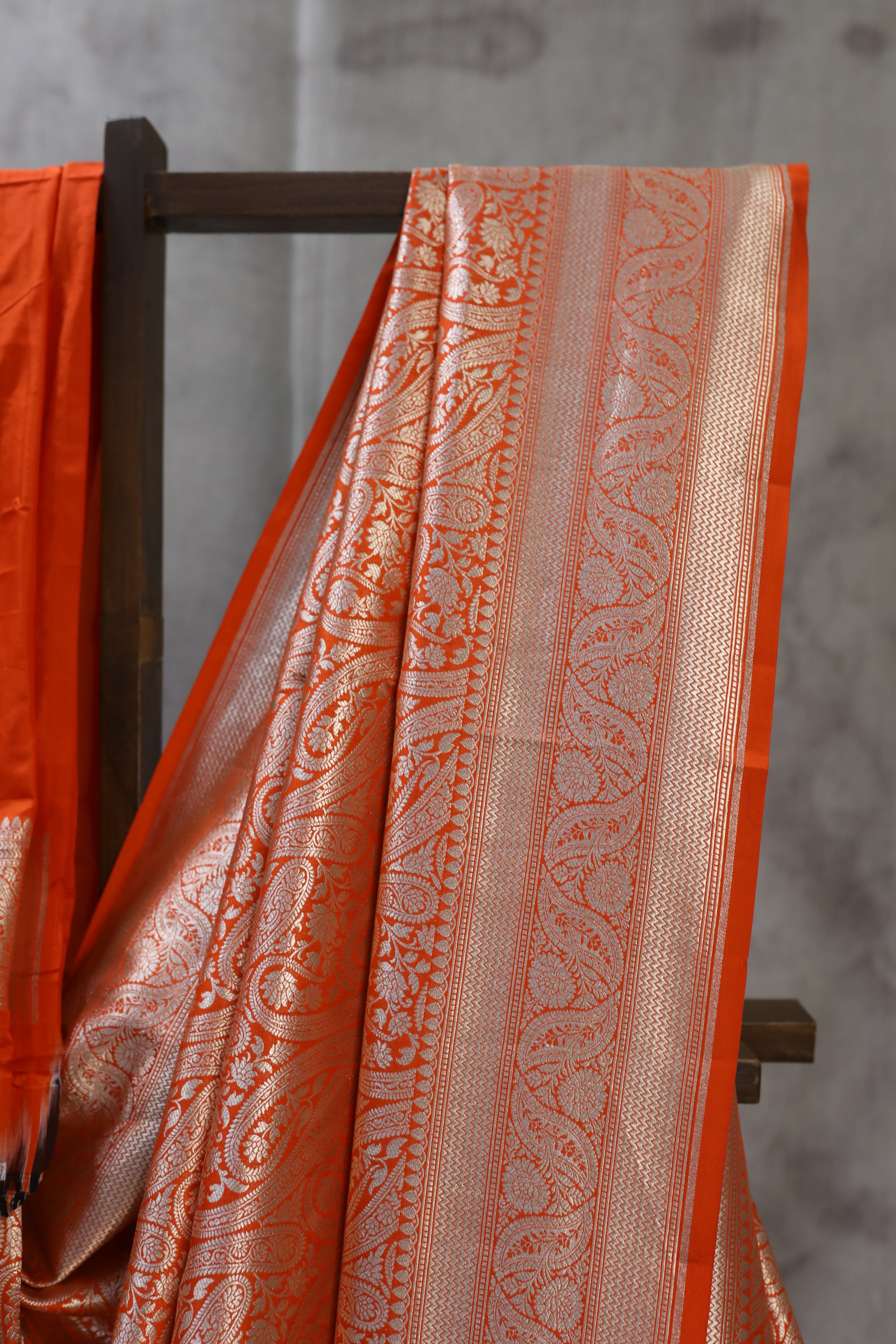 Orange  Katan Banarasi Silk Saree - SROKBSS431