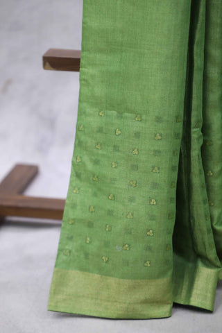 Green Zari Tussar Silk Saree - SRPSTSS1018 (RD64)