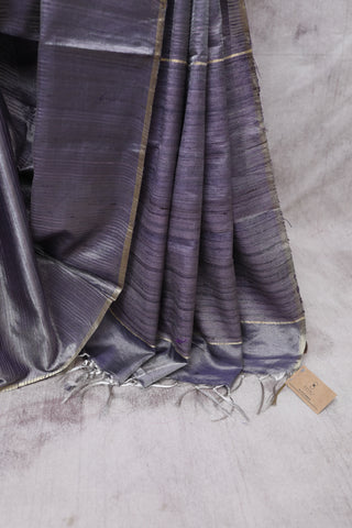 Lavender Tissue Tussar Silk Saree - SRLTSS601