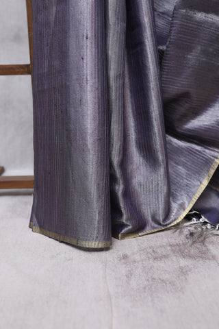 Lavender Tissue Tussar Silk Saree - SRLTSS601