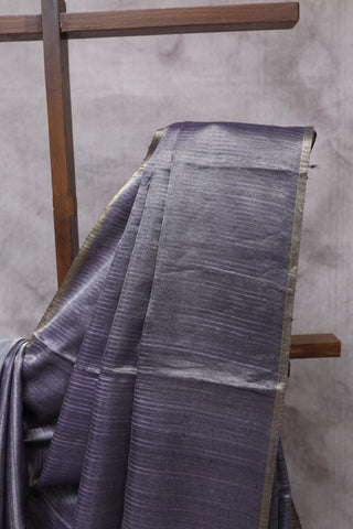 Lavender Tissue Tussar Silk Saree - SRLTSS601