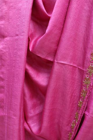 Pink Zardosi Tussar Silk Saree-SRPZTSS13