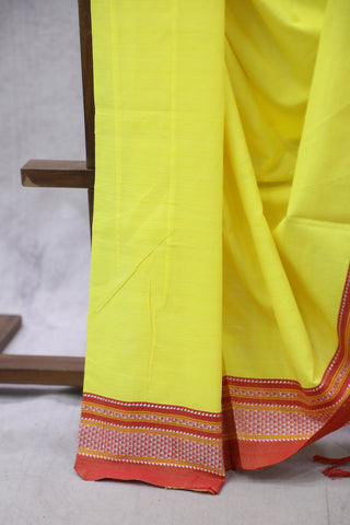 Yellow Cotton Ilkal Saree - SRSMCIS9EX(RD61)