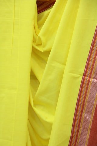 Yellow Cotton Ilkal Saree - SRSMCIS9EX(RD61)