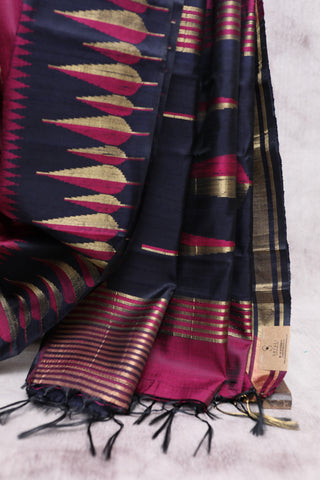 Wine Raw Silk Saree - SRRRSS410EX