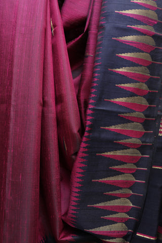 Wine Raw Silk Saree - SRRRSS410EX