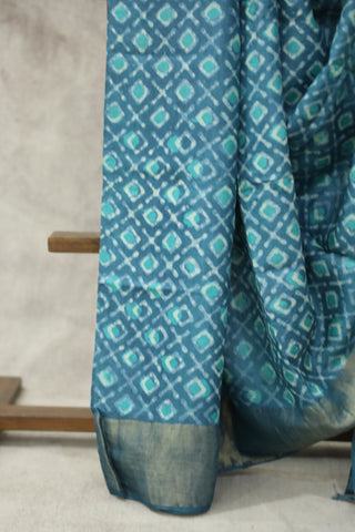 Teal Blue HBP Tussar Silk Saree - SRTBBTSS731