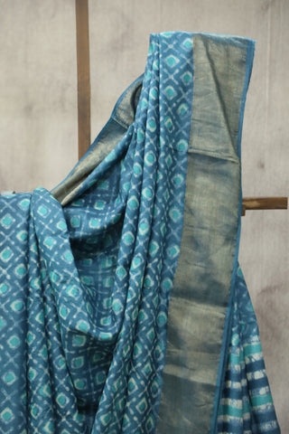 Teal Blue HBP Tussar Silk Saree - SRTBBTSS731