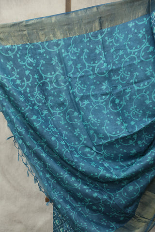 Teal Blue HBP Tussar Silk Saree - SRTBBTSS731