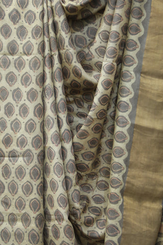 Beige-Grey HBP Tussar Silk Saree - SRBGBTSS732