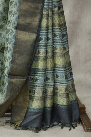 Light Green HBP Tussar Silk Saree - SRLGTSS728