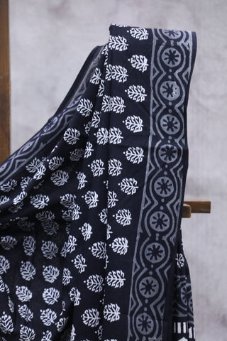 Black HBP Cotton Saree - SRBCS1861