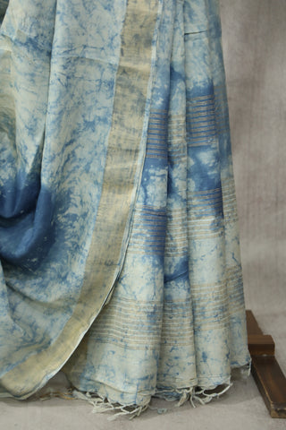 Light Blue HBP Tussar Silk Saree - SRLBTSS729