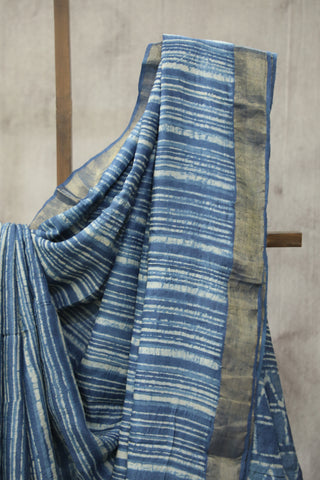 Blue HBP Tussar Silk Saree - SRBTSS726