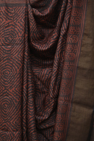 Brown HBP Tussar Silk Saree - SRBTSS727