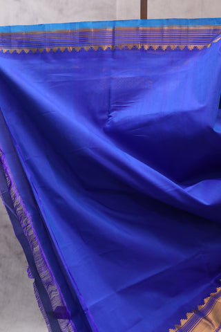 Navy Blue Gadwal Cotton Silk Saree - SRNBGS149