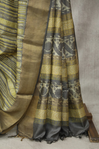 Yellow HBP Tussar Silk Saree - SRYTSS724