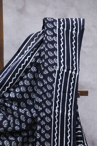 Black HBP Cotton Saree - SRBCS1867