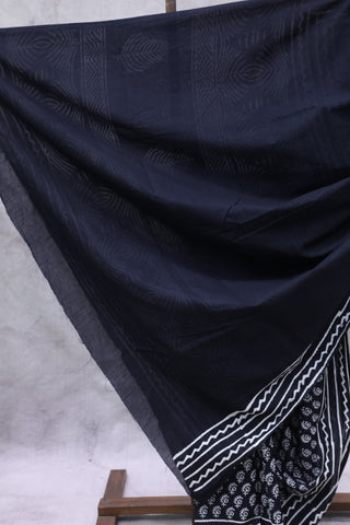 Black HBP Cotton Saree - SRBCS1867