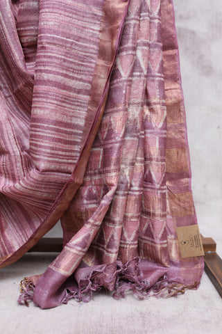 Mauve HBP Tussar Silk Saree - SRMHTSS721