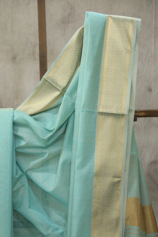 Light Blue Maheshwari Saree Saree - SRLBTMS169EX