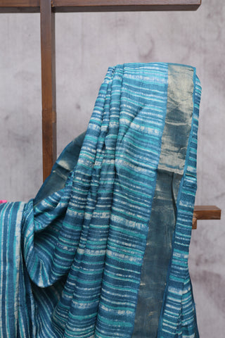 Teal Blue HBP Tussar Silk Saree - SRTBHTSS720