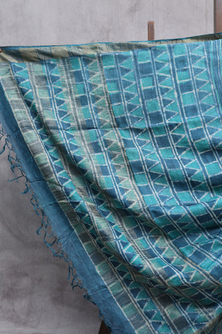 Teal Blue HBP Tussar Silk Saree - SRTBHTSS720