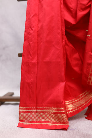 Red Silk Paithani Saree - SRRSPS431