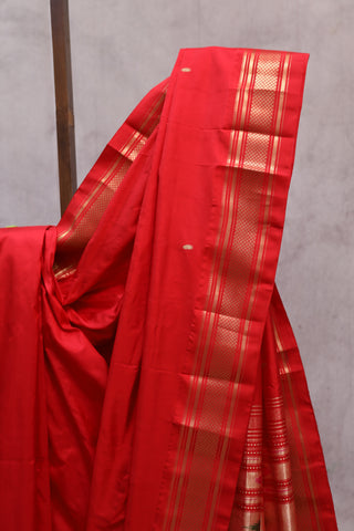 Red Silk Paithani Saree - SRRSPS431