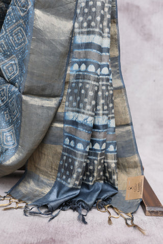 Gray HBP Tussar Silk Saree - SRGHTSS716