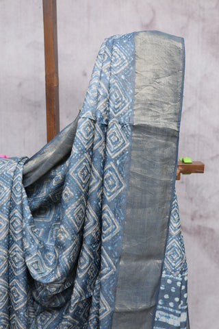 Gray HBP Tussar Silk Saree - SRGHTSS716