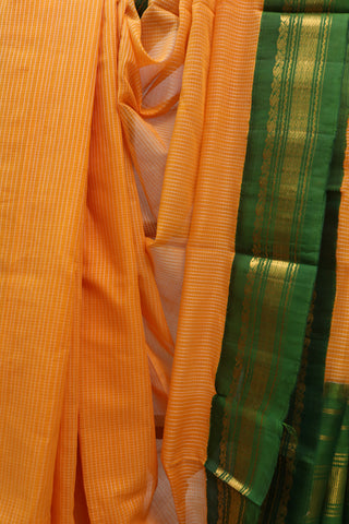 Orange Cotton Gadwal Saree - SROCGS123