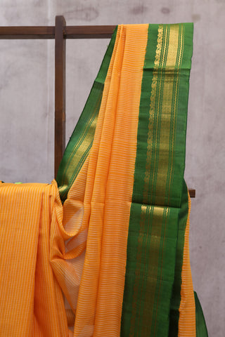 Orange Cotton Gadwal Saree - SROCGS123